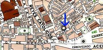 Map of the centre of Granada