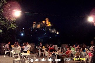 Having tapas in a terrace bar in Montefrio